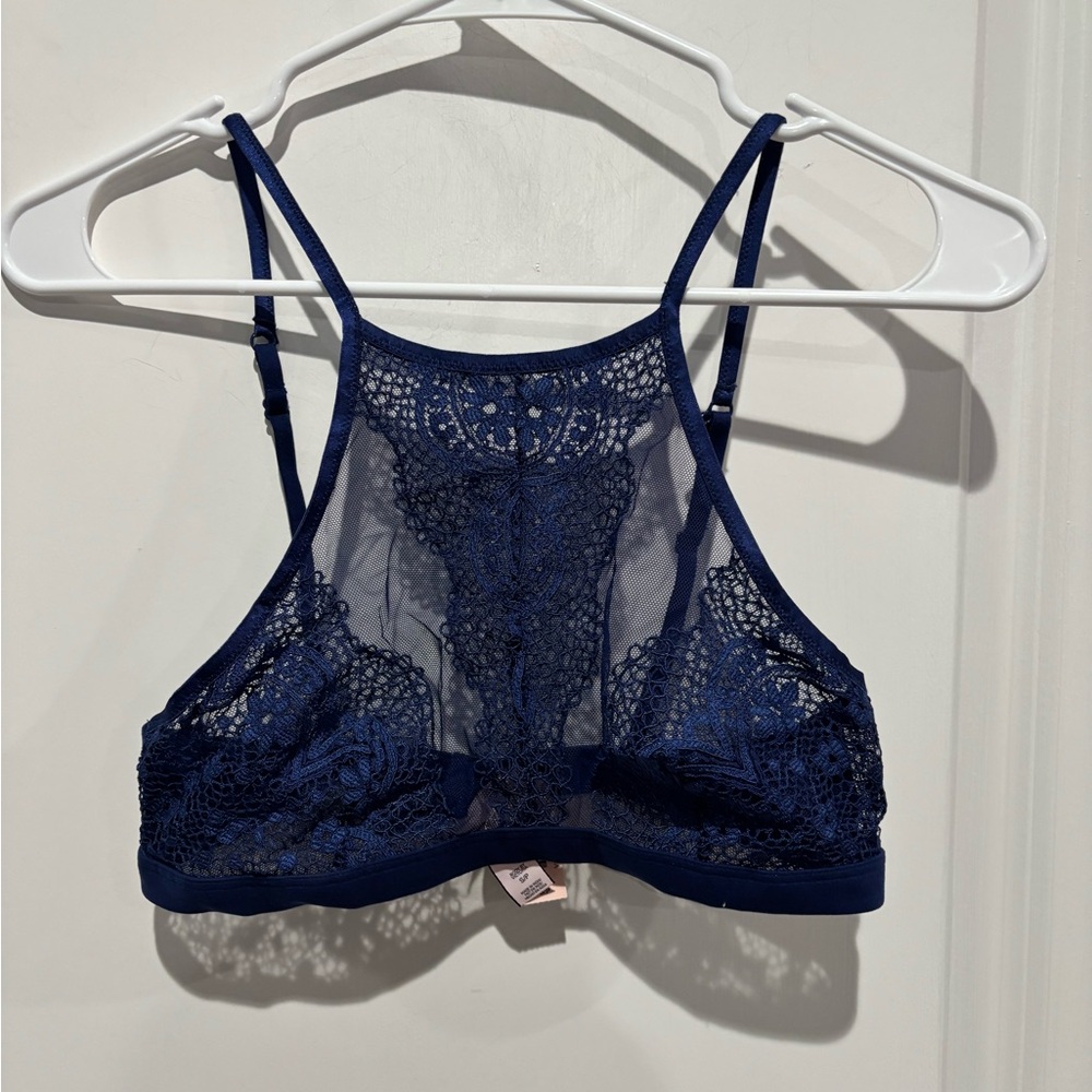 Victoria's Secret Midnight Blue Lace Bralette, Sz S